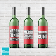 Christmas Pack Of 3 Wine Bottle Labels